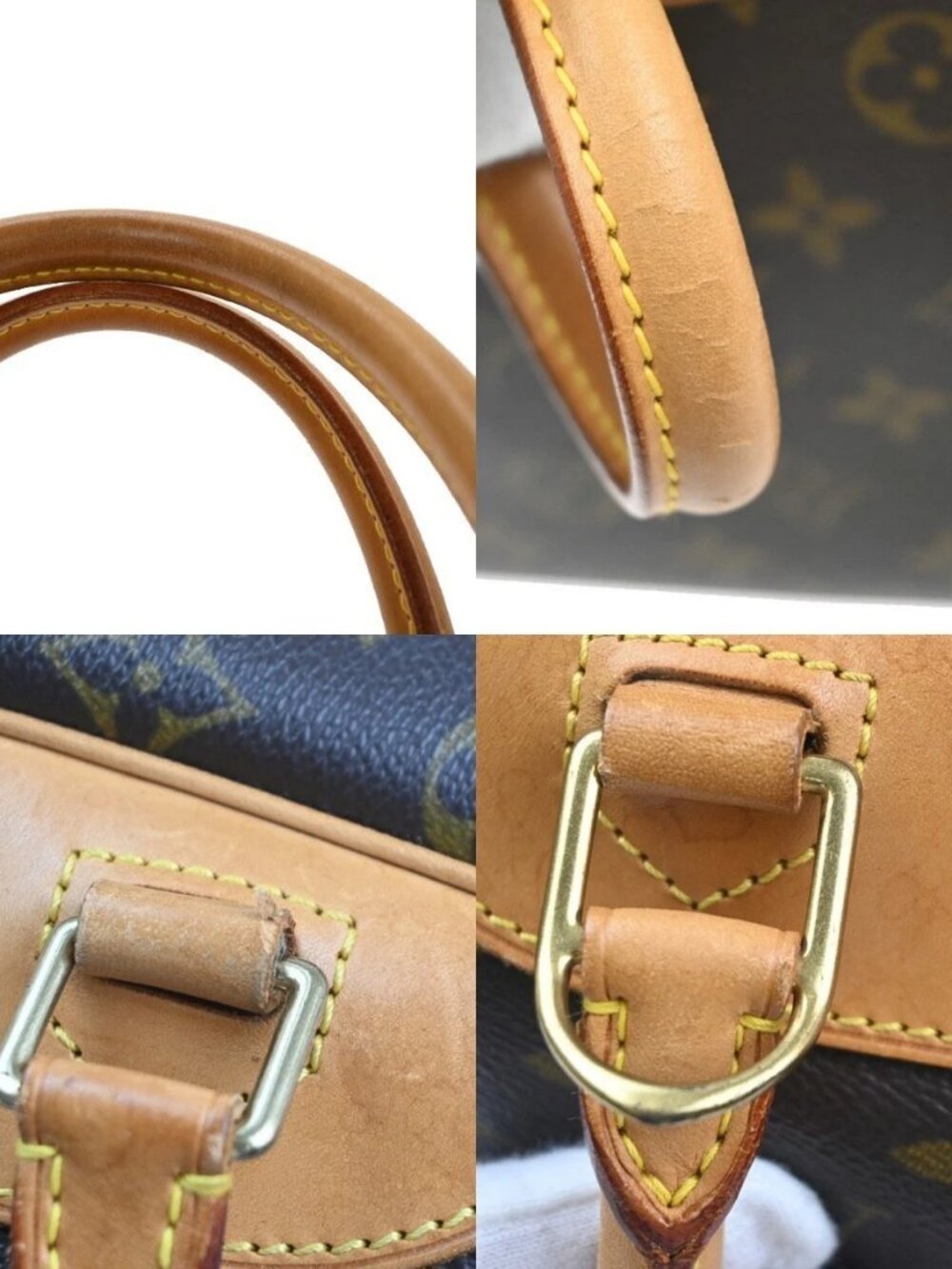 LOUIS VUITTON LV Logo Deauville Hand Bag Monogram Leather Brown M47270 75KC863 - Picture 8 of 16